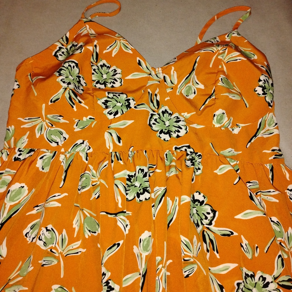 SHEIN Orange Floral Dress